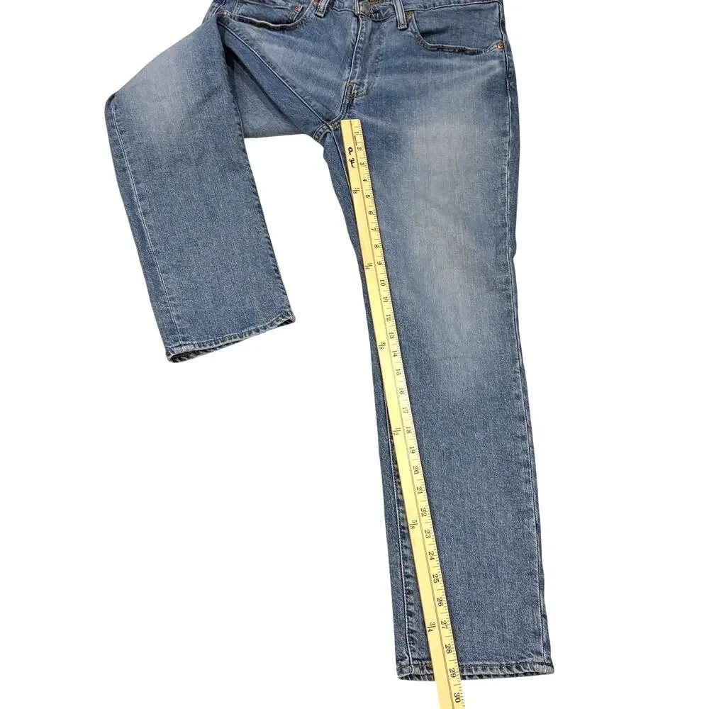Levis 511 Premium Jeans Mens 34x30 Blue Slim Fit Tapered Leg Distressed Stretch